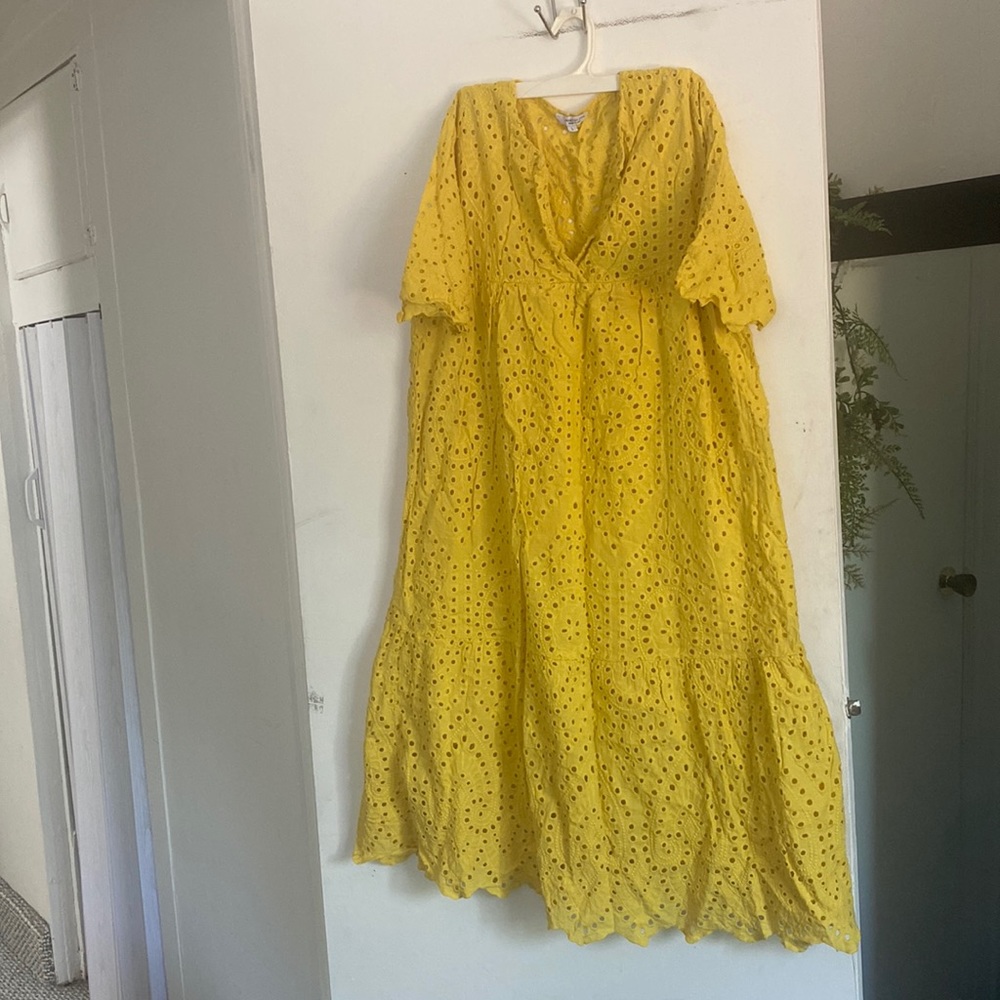 Mustard Eyelet Dress